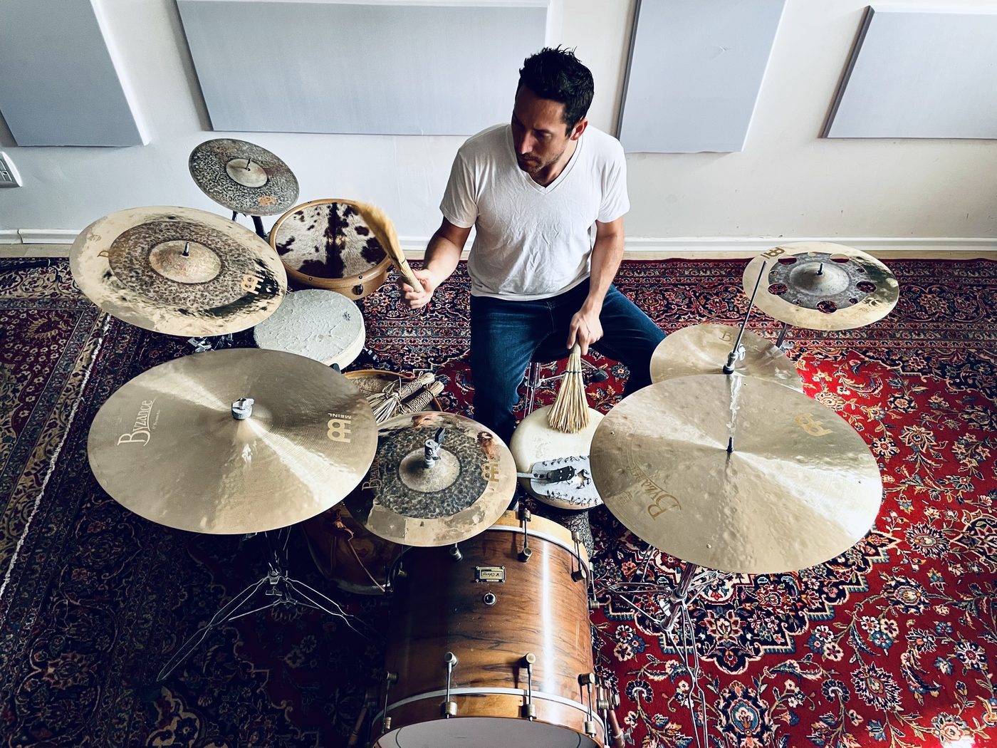 Yshai Afterman with his instruments