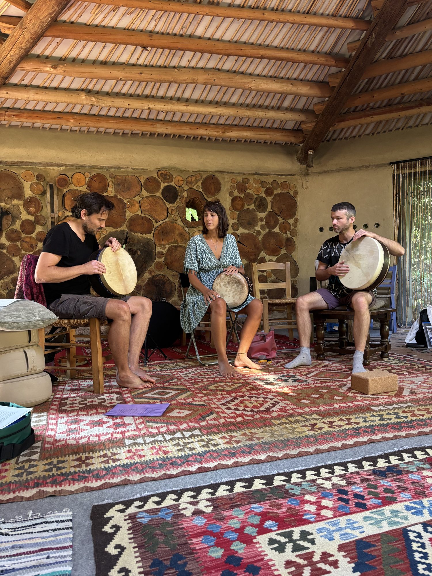 Three students playing together